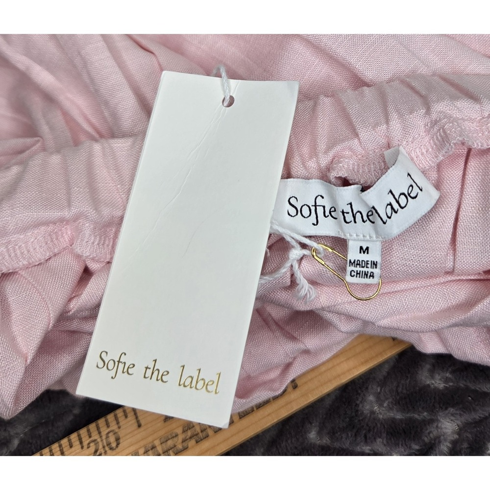 NEW w/Tags Sofie The Label Pleated Skirt Women's Medium Pink Linen Blend Preppy - Picture 6 of 9